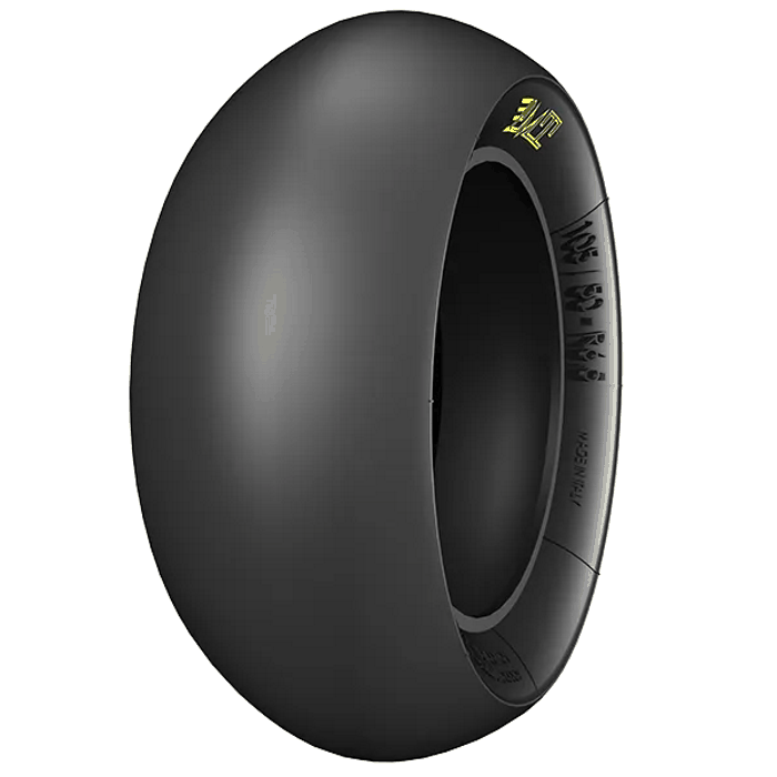 PMT 105/50 R6.5 T41 Slick racing tire with 105mm width and slick tread pattern for dry conditions