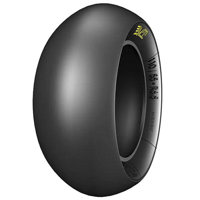 PMT 110/55 R6.5 T40 Slick racing tire with 110mm width and 65 Shore A hardness compound for dry use