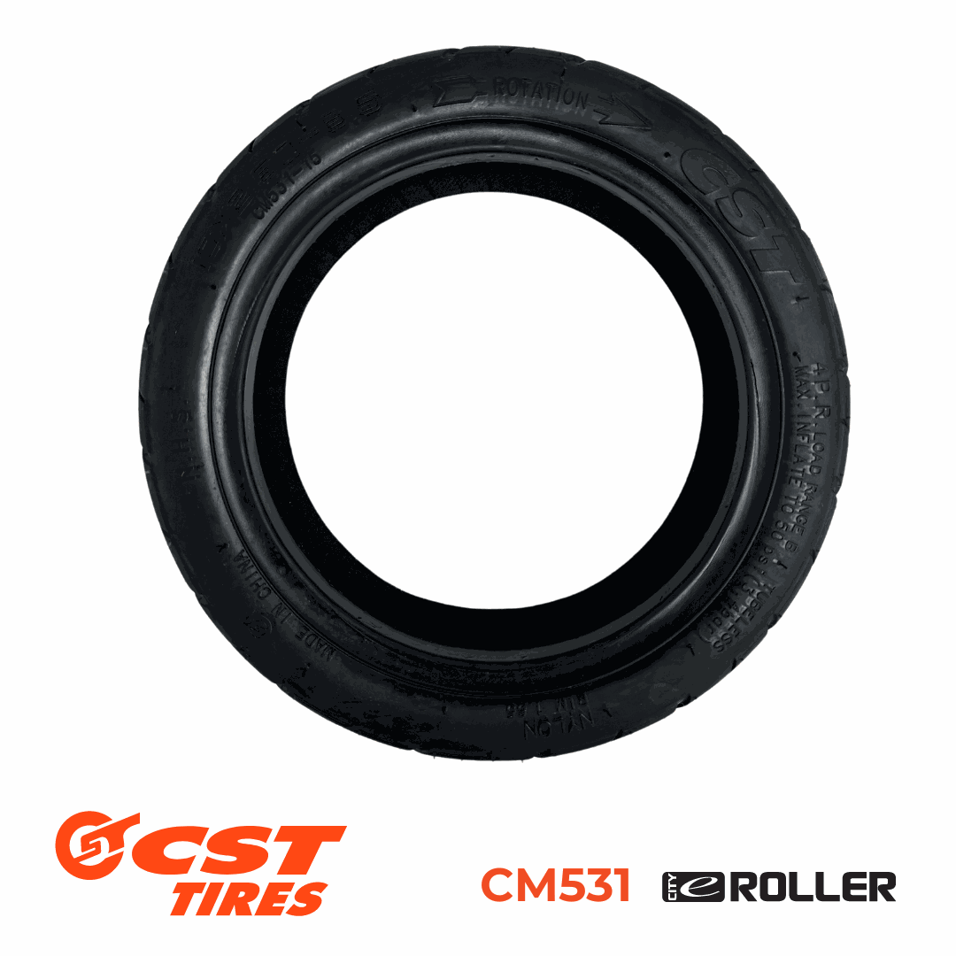 CST CM531 10x2.5-6.5 tubeless e-scooter tyre with superior drainage and wear resistance for Bolzzen Trooper and Segway Ninebot models