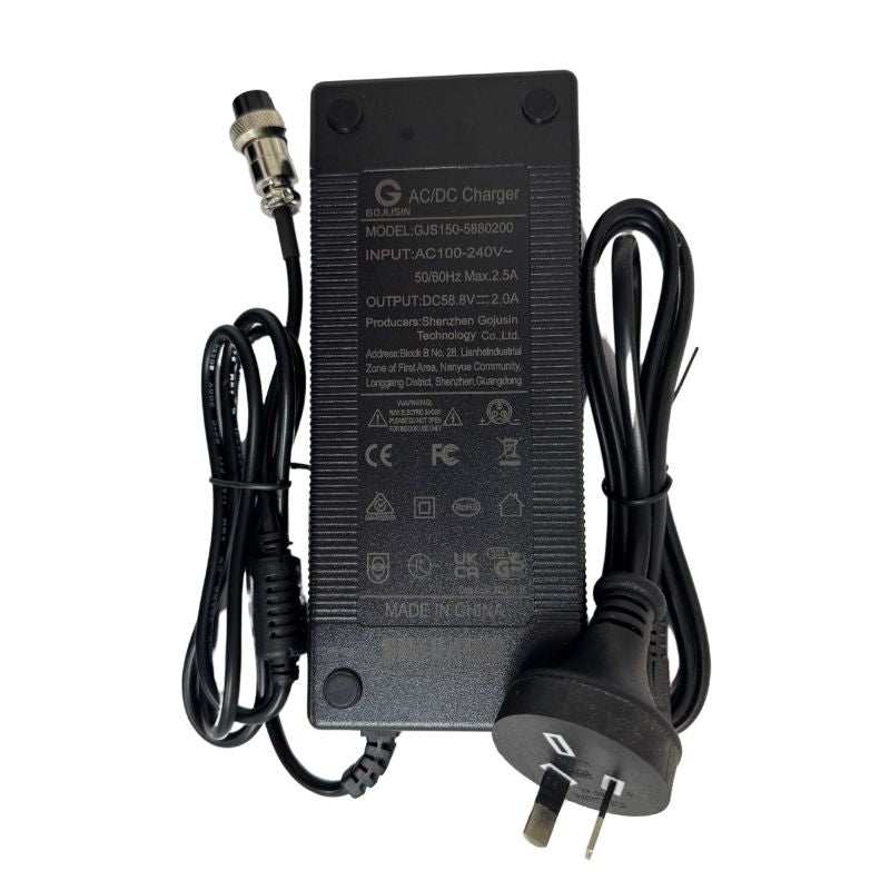 52V 2A standard 3-pin e-scooter charger for Bolzzen and Gladiator models