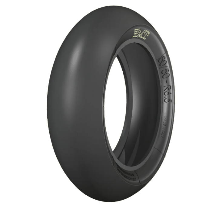 PMT 8050 R6.5 T41 Slick racing tire with 80mm width and 56 Shore A hardness for dry conditions