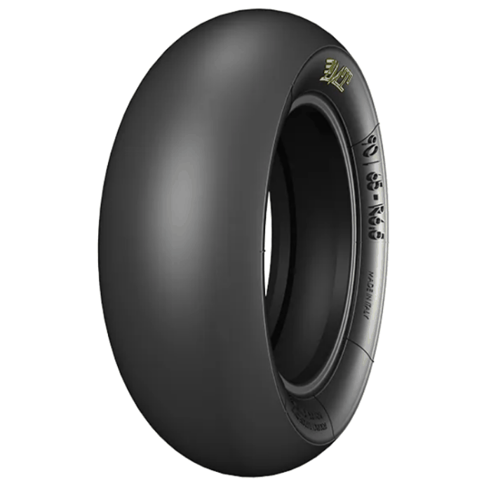 Electric Scooter Performance Tyre PMT 9065 R6.5 R Slick tread, 65 Shore A hardness, 90mm width, 280mm diameter, for dry conditions
