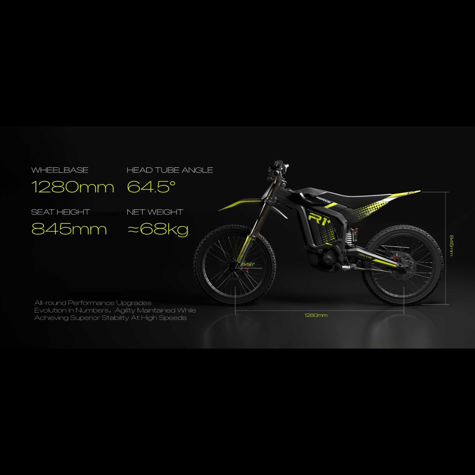 Rerode R1+ 17kW electric dirt bike with high-torque motor and advanced suspension rugged off-road design
