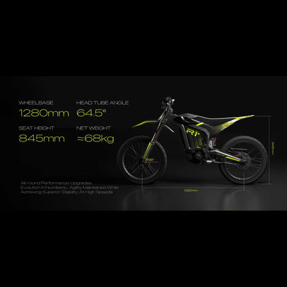 Rerode R1+ 17kW electric dirt bike with high-torque motor and advanced suspension rugged off-road design