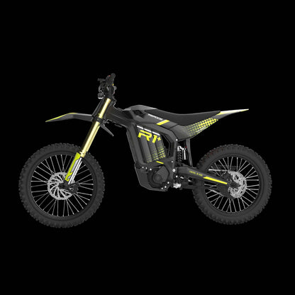 Rerode R1+ 17kW electric dirt bike on rugged terrain showing aluminum frame and off-road features